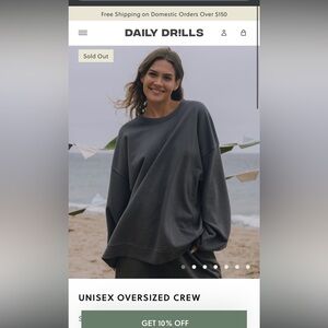 Daily Drills unisex oversized crew, vintage black